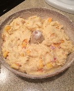 raw ingredients in bundt pan ready to be placed in the oven