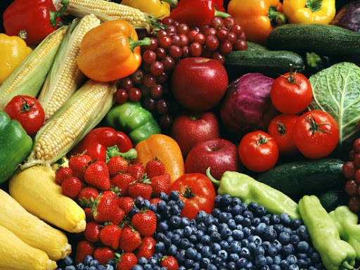 fruits and vegetables with bright colors are loaded with nutrition