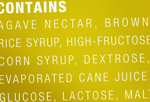 a list of names that added sugars are called