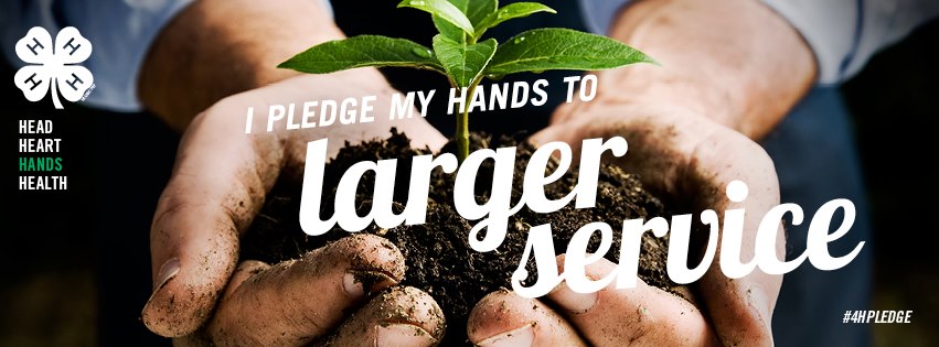 I Pledge Myself To Larger Service 4-H Banner