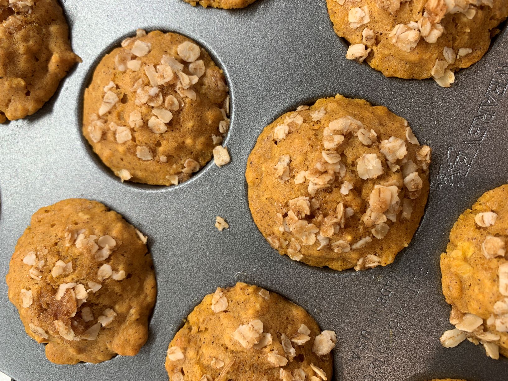 baked muffins in pan