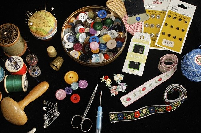 variety of sewing materials and supplies