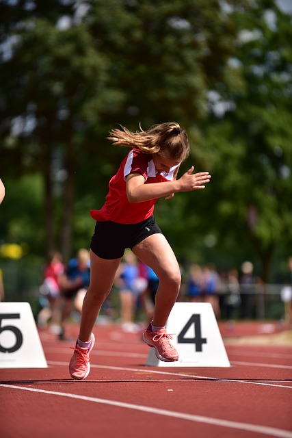 woman sprinter on a track