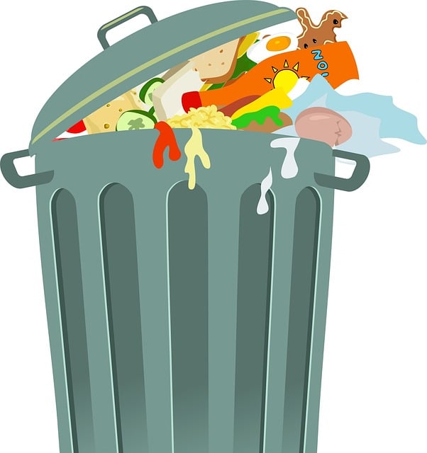 trashcan with food in it