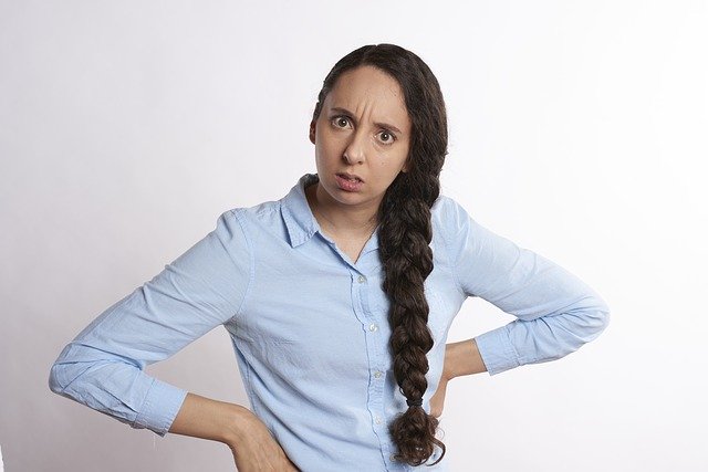 woman looking upset