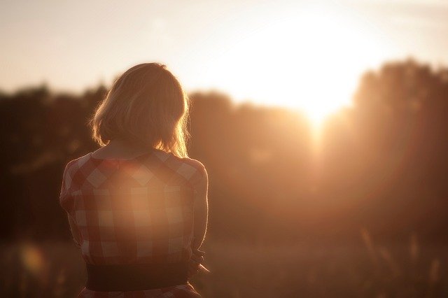 woman in sunset