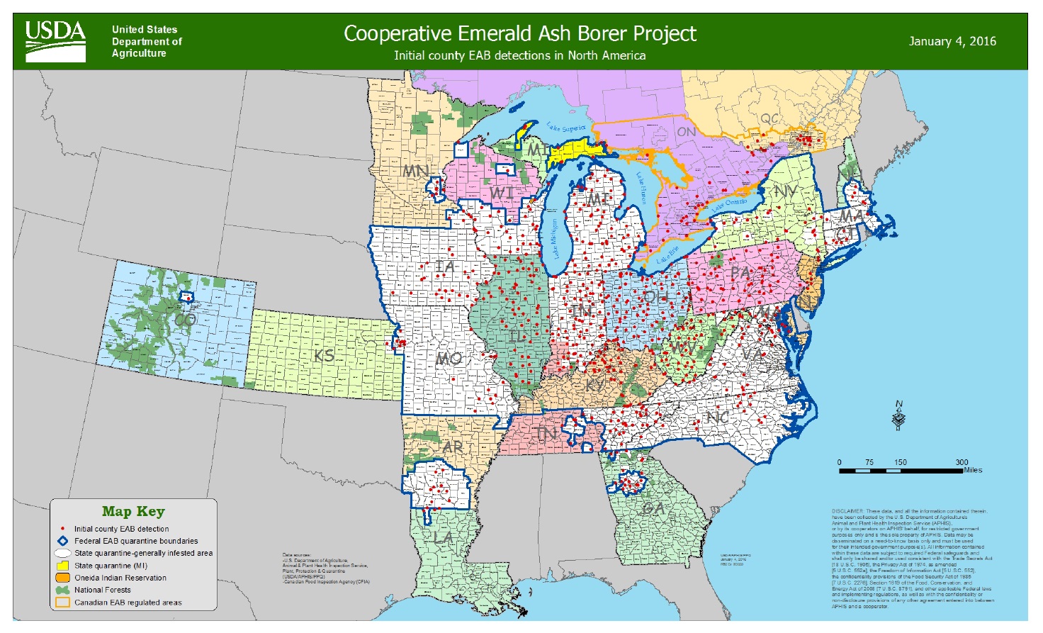 Emerald Ash Borer Range Map