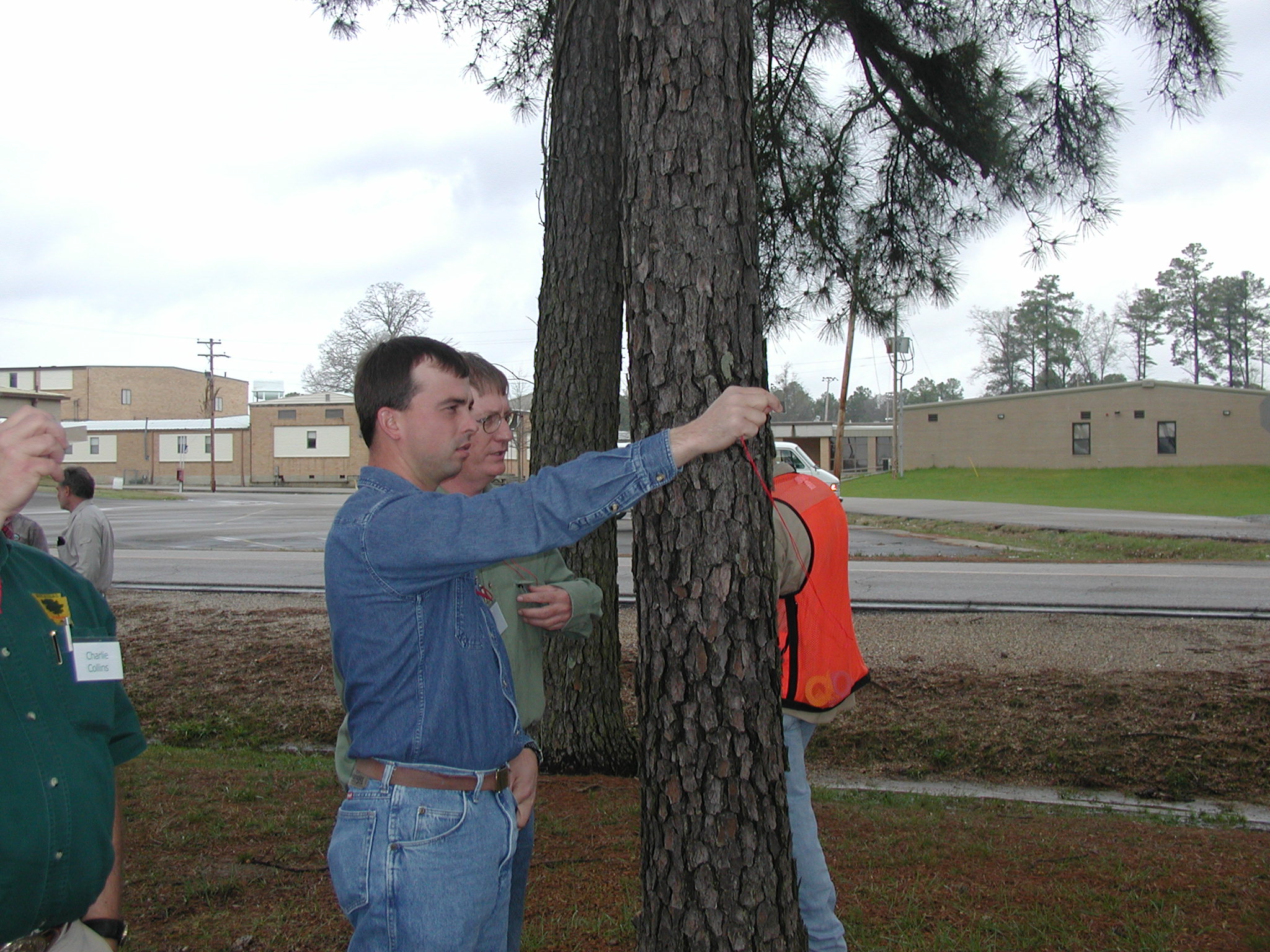 Forester using a glass prism in Arkansas