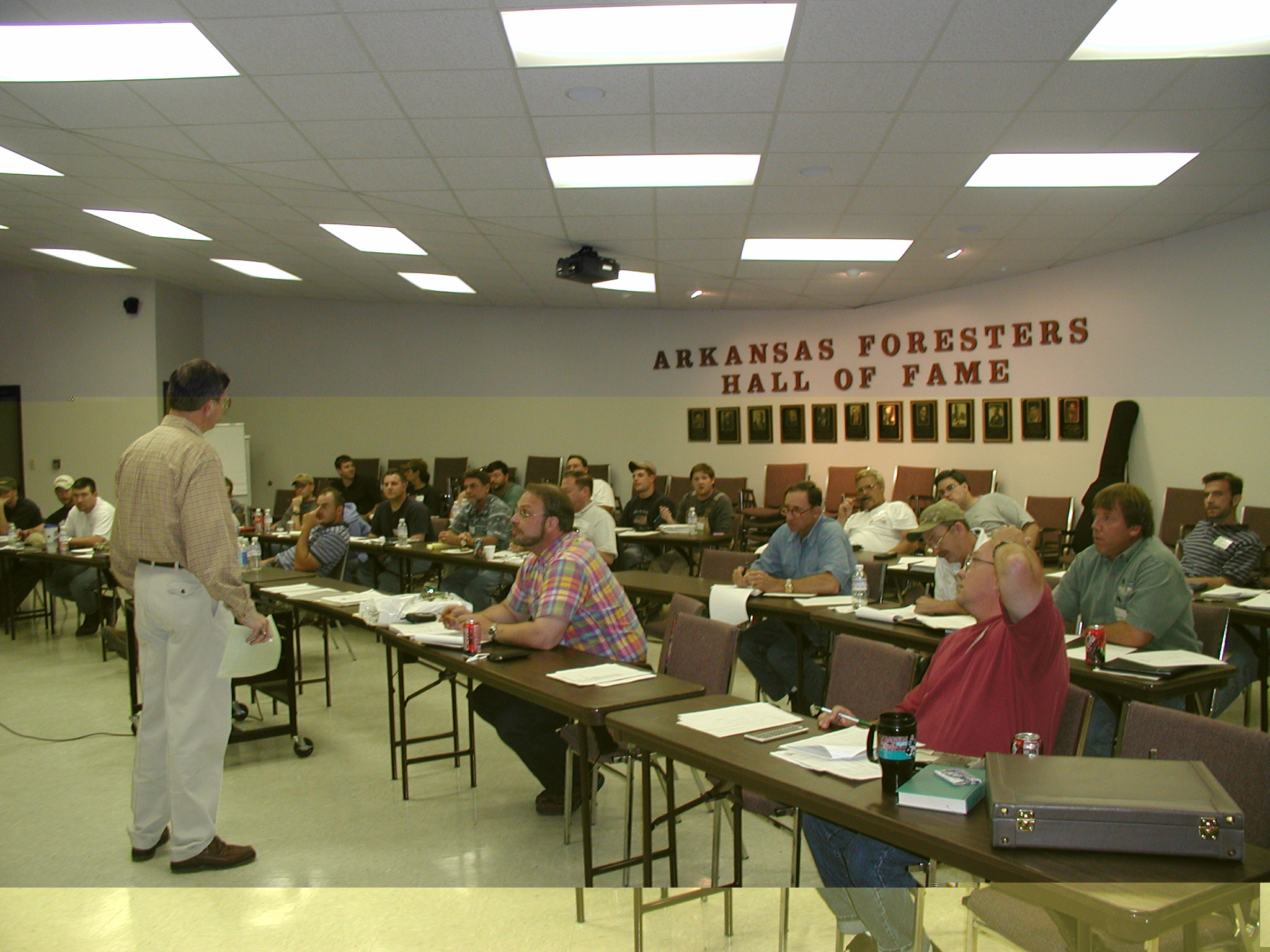 Indoor continuing education meeting in classroom setting in Arkansas