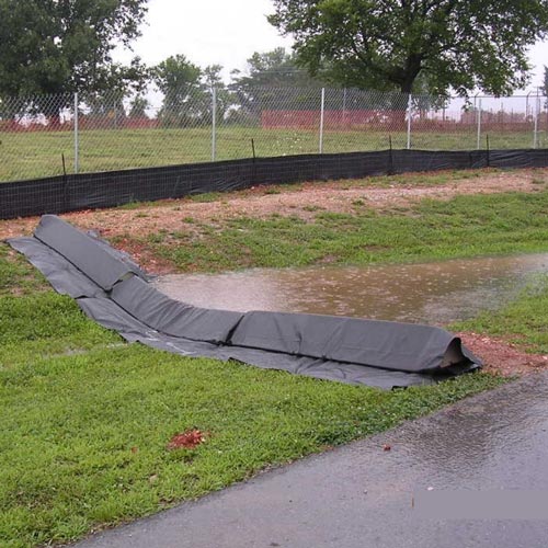 check dam is man-made materials used to block the water and make it soak into the ground instead of running off site