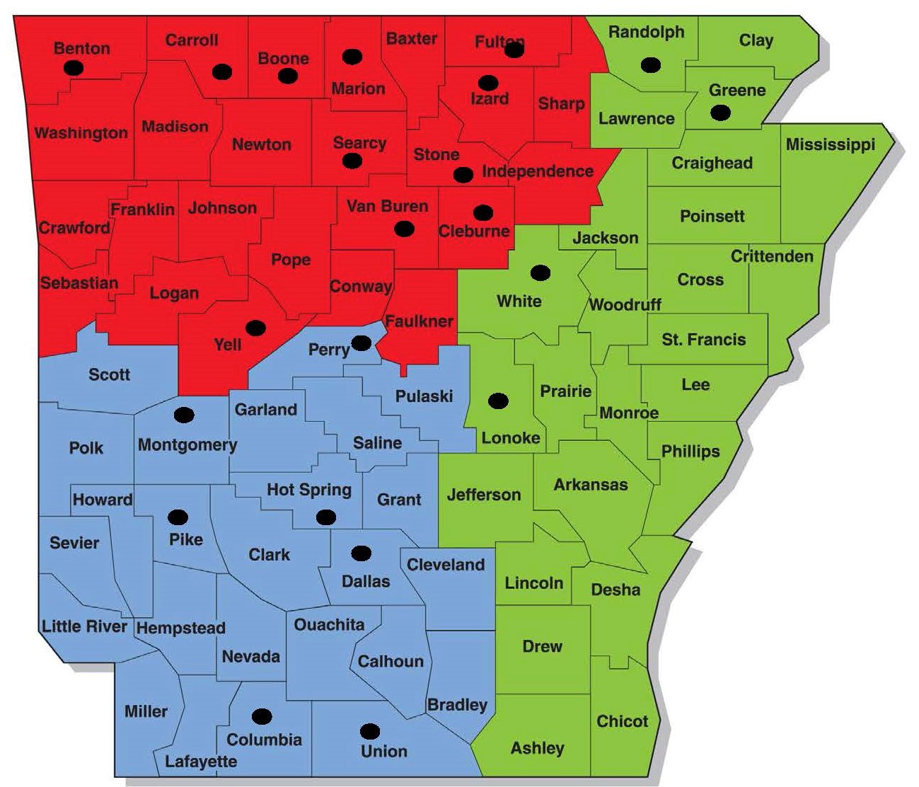 Map of BQA Trainer Locations