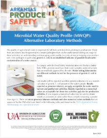 A list of alternative laboratory methods for building a microbial water quality profile.