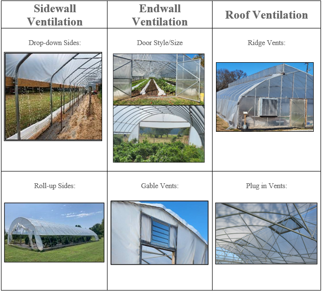 Common Types of High Tunnel Ventilation 