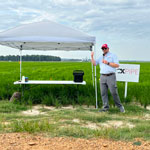 trent roberts talking about soil health at discovery farms field day