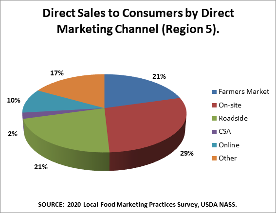 Pie graph showing DTC Marketing channels