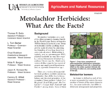 Metolachlor Factsheet Metolachlor Factsheet