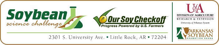 Soybean science challenge logo montage with U of a
