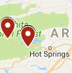 partial arkansas map with hot springs and a map icon to show that ticks were found there