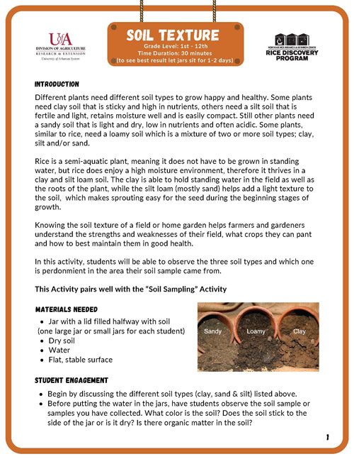 soil texture activity