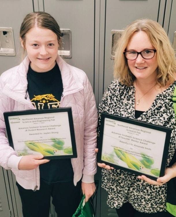 Jailyn Strong and teacher Amanda Smith