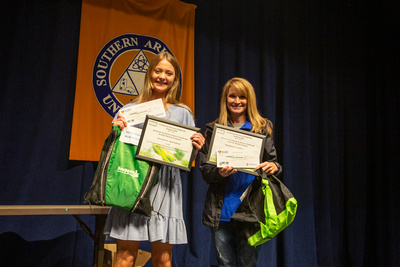 Ayla Buford and teacher Christy Hoyle