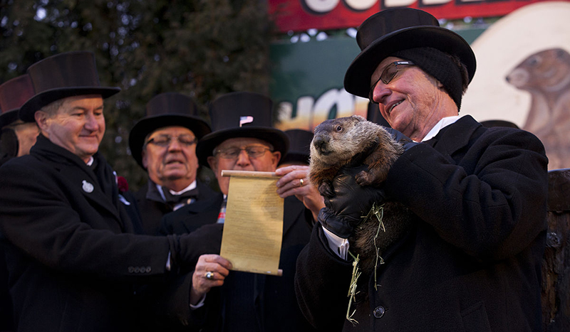 photo of groundhog day celebration