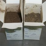 two soil sample boxes sent to the testing lab