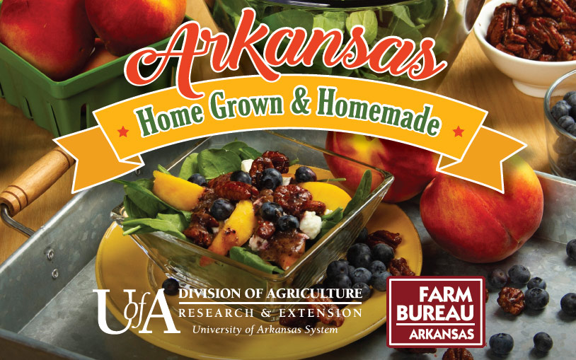 Arkansas Home Grown and Homemade peach salad recipe card