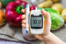vegetables and glucose monitor