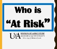 page of a powerpoint titled "Who is at Risk?" page of a powerpoint titled "Who is at Risk?"