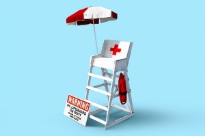 Picture of a lifeguard chair on a beach