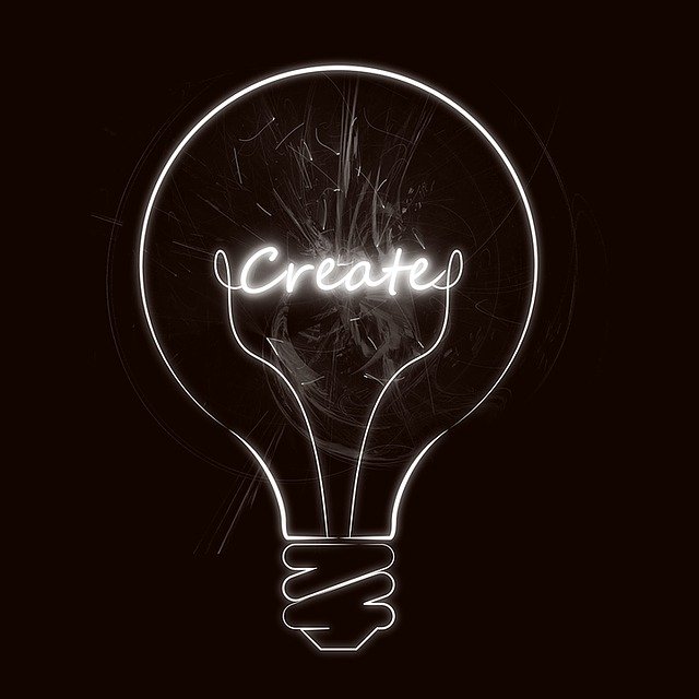 light bulb with "create" inside