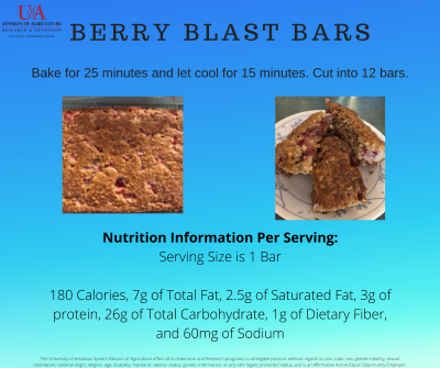 Step three for berry blast bars