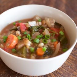 Southwestern Lentil Soup in a white bowl