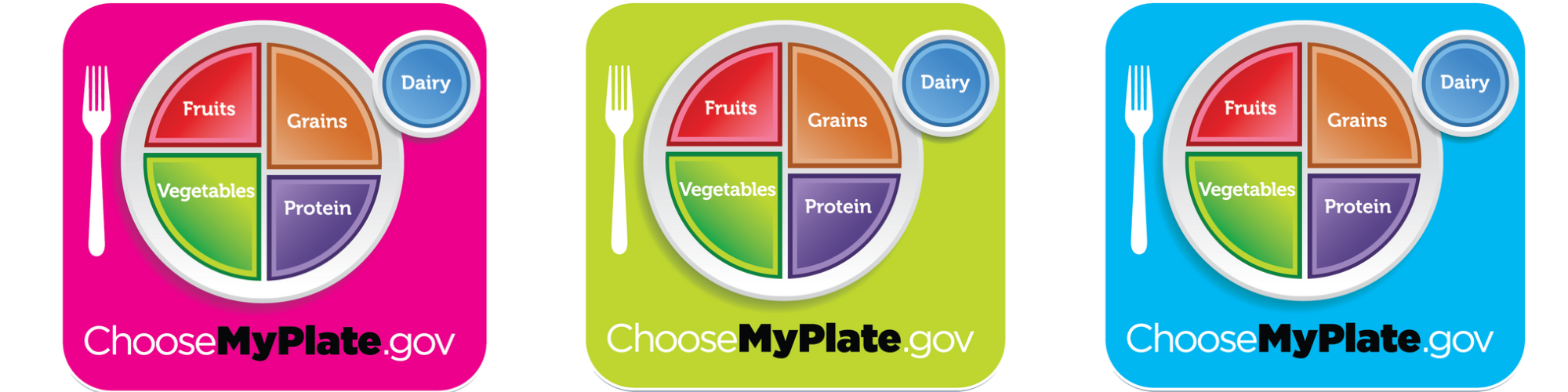 three myplate illustrations