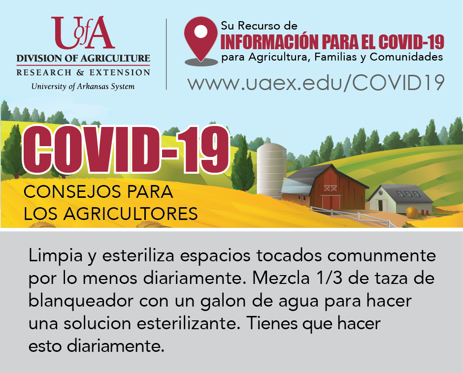 COVID-19 - Limpia y esteriliza espacios tocados communmente por lo menos diaiamente.