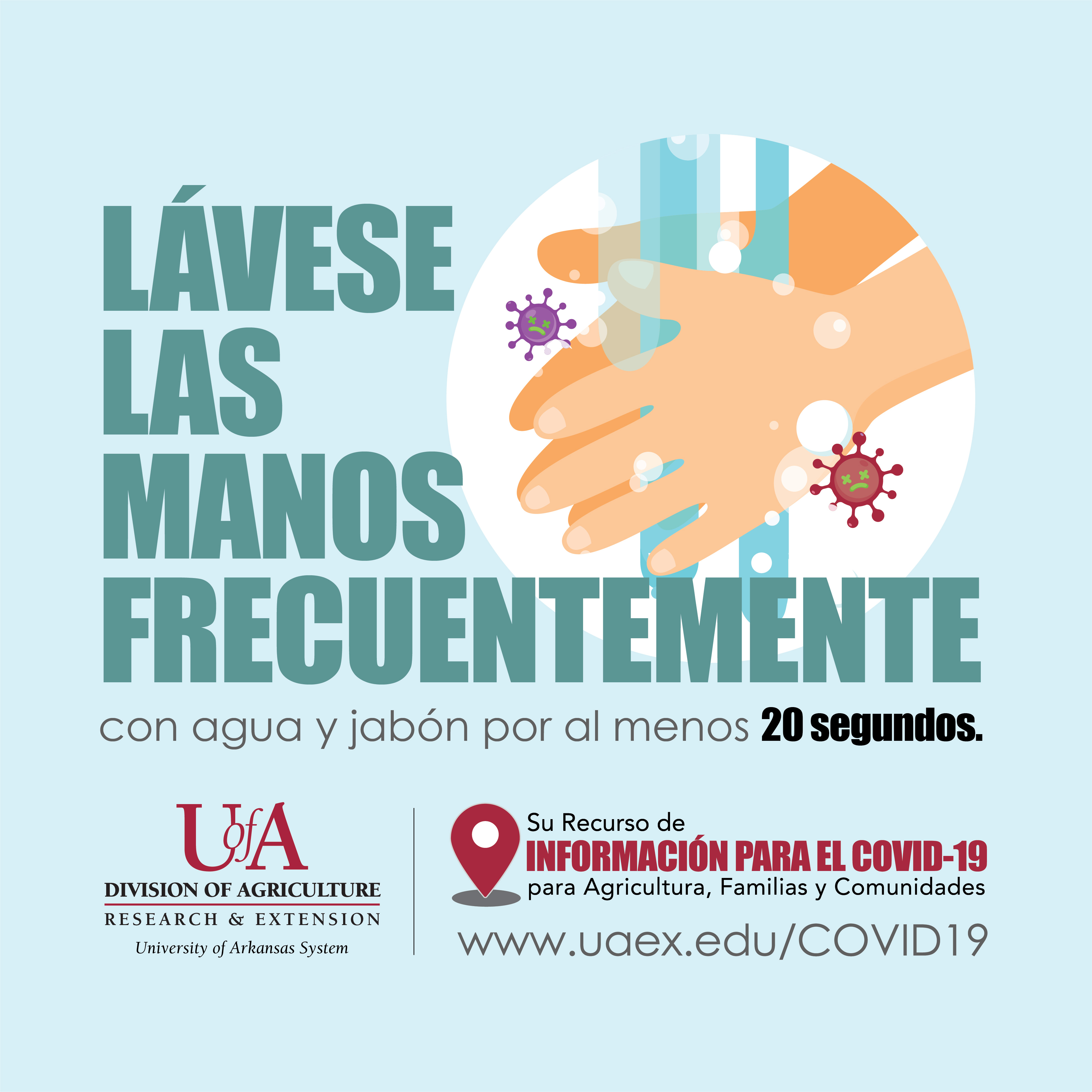 lavese las manos frecuentemente