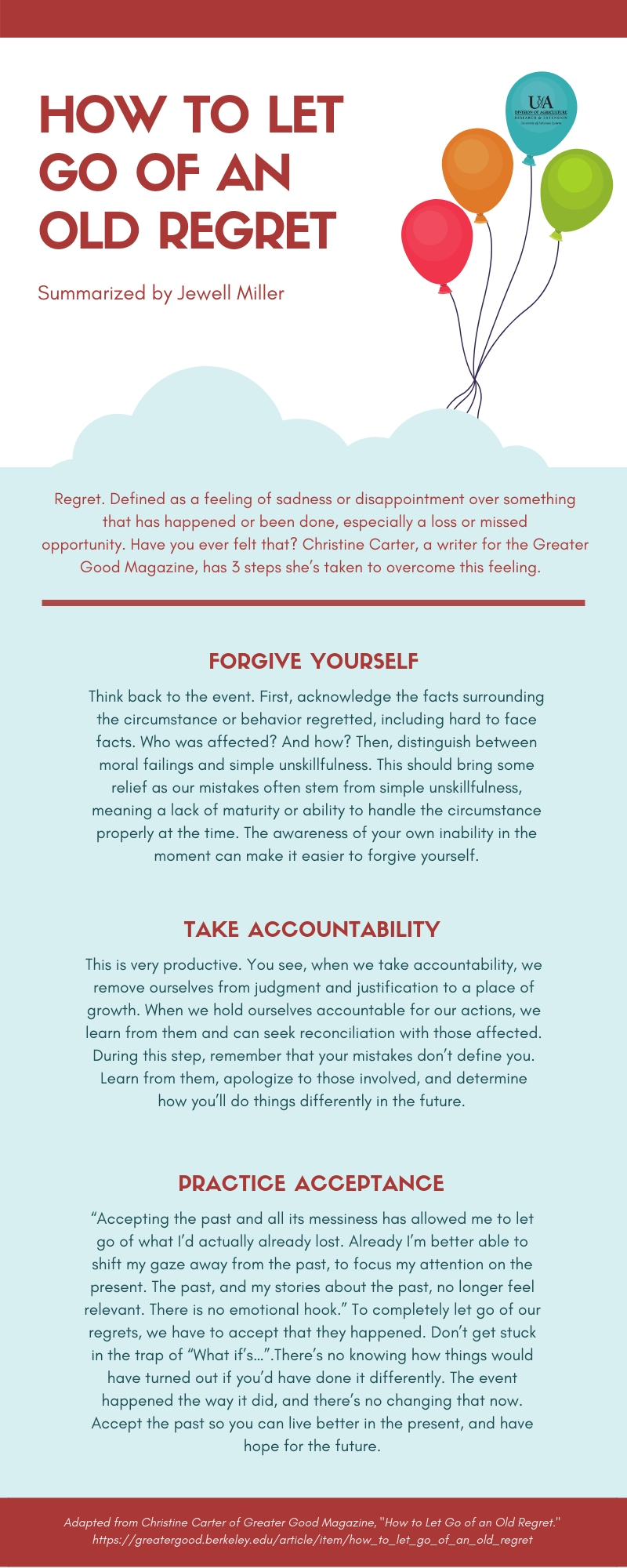 How to Let Go of an Old Regret Infographic