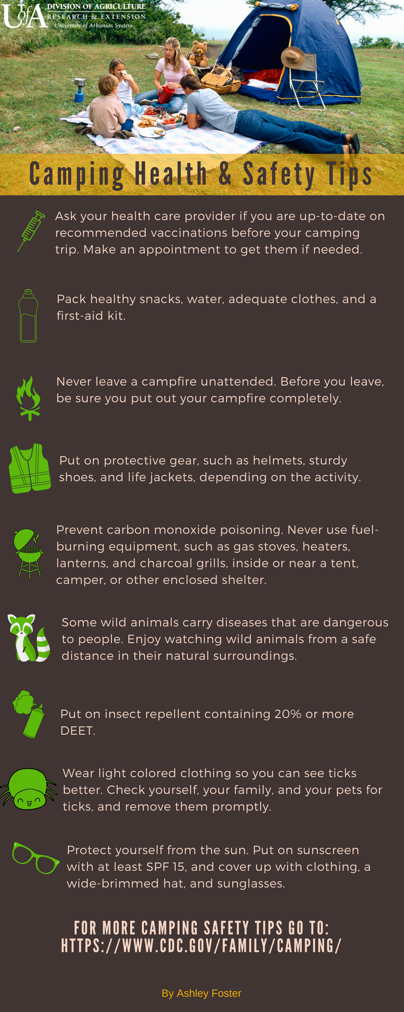 Camping Health and Safety Tips Infographic