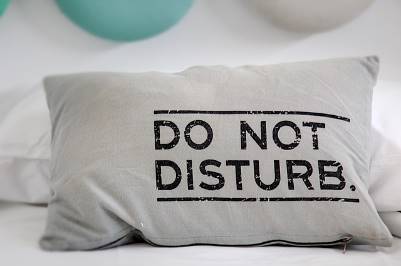 pillow that says do not disturb