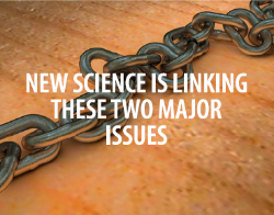 Picture of a chain with words: New science is linking these two major issues