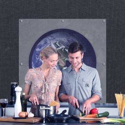 male and female couple cooking