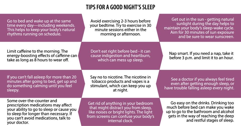 Tips for a good night sleep