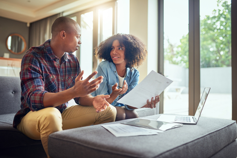 Couple planning their finances