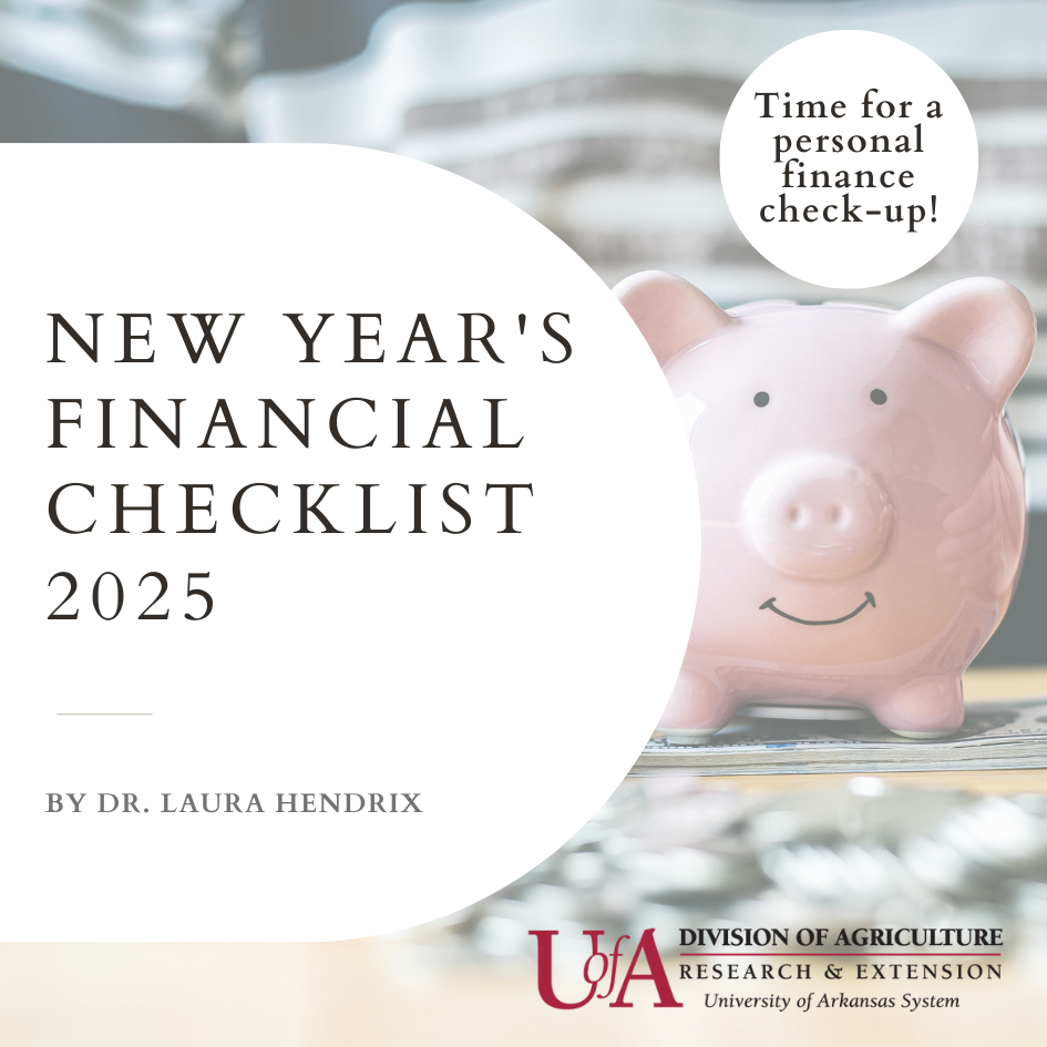 New Year's Personal Finance Checklist 2025 social media graphic