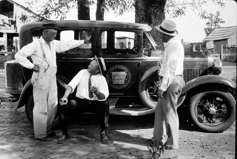 Extension agent making rounds in 1930s.
