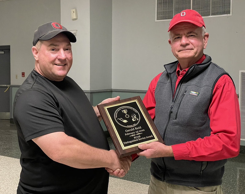 Reid, Davlin with plaque