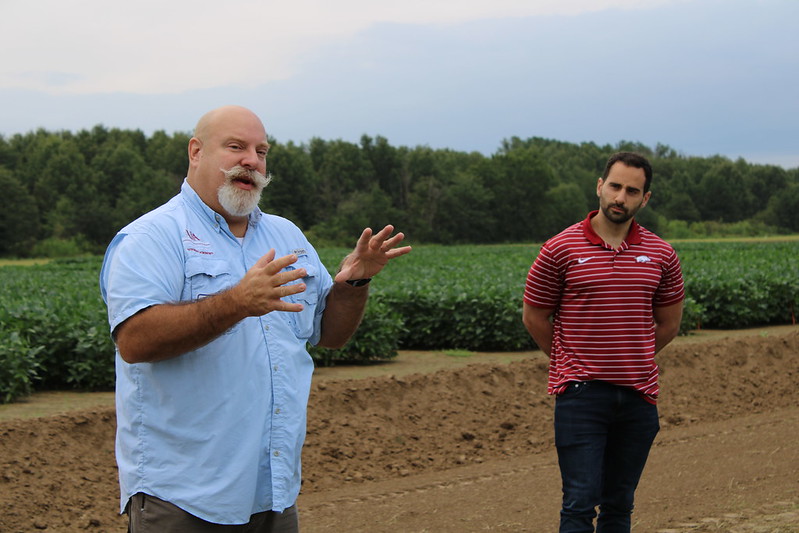 Jeremy Ross talks at a field day.
