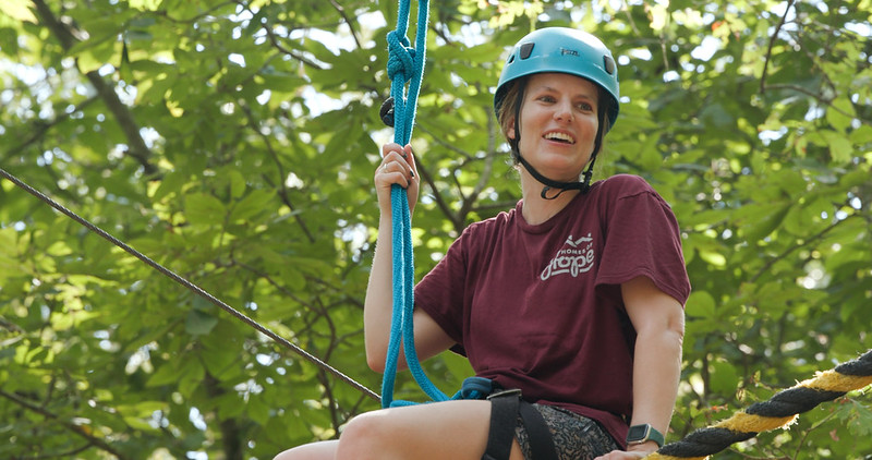 High-ropes Woman on high ropes