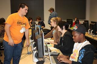 Arkansas youth learning about business and computers at 4-H Entreprenuer Camp.